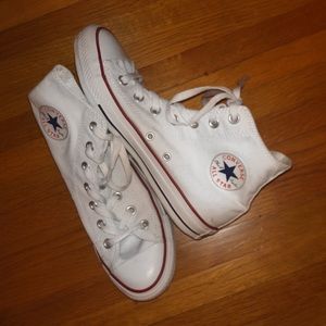 Converse Shoes - White Hi-Top Converse Sneakers Converse Shoes - White Hi-Top Converse Sneakers